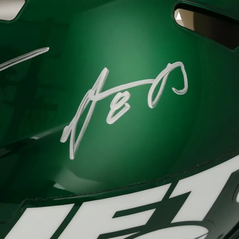 Autographed Items|Helmets^New York Jets Aaron Rodgers & Garrett Wilson Autographed Riddell Speed Authentic Helmet