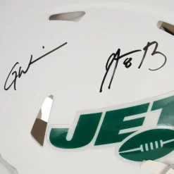 Autographed Items^New York Jets Aaron Rodgers & Garrett Wilson Autographed Riddell Flat White Speed Authentic Helmet