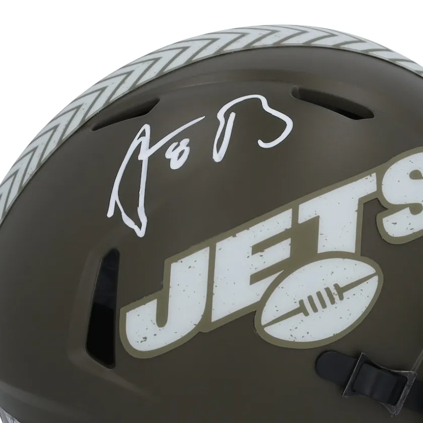 Autographed Items|Helmets^New York Jets Aaron Rodgers Autographed Riddell 2022 Salute To Service Speed Mini Helmet