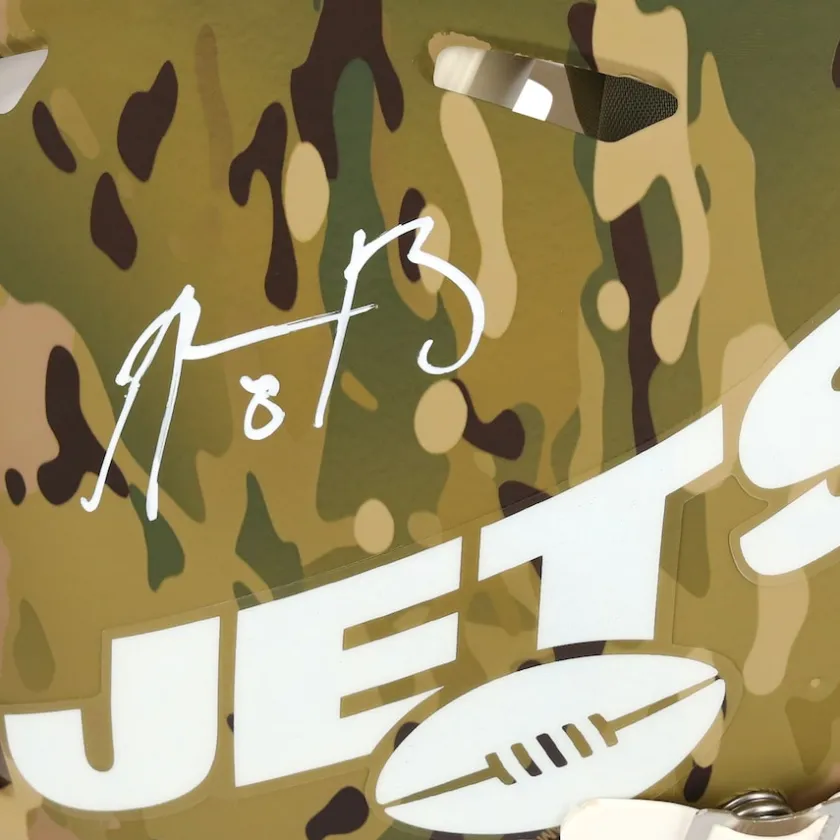 Autographed Items|Helmets^New York Jets Aaron Rodgers Autographed Riddell Camo Speed Authentic Helmet