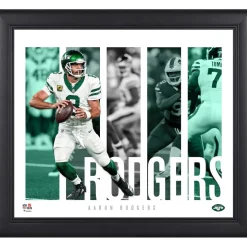Photos|Prints & Artwork^New York Jets Aaron Rodgers Framed 15" X 17" Player Panel Collage