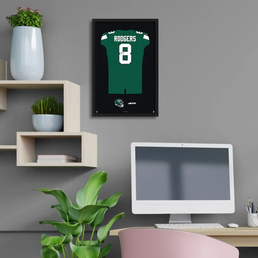 Wall Art|Wall Art^New York Jets Aaron Rodgers Home Jersey Framed Art Print