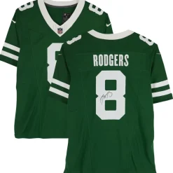Collectible Jerseys|Autographed Items^New York Jets Aaron Rodgers Autographed Green F.U.S.E. Nike Limited Jersey