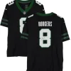 Autographed Items|Collectible Jerseys^New York Jets Aaron Rodgers Autographed Black F.U.S.E. Nike Limited Jersey