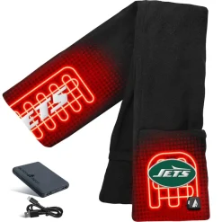 Gloves & Scarves^New York Jets ActionHeat Black 5V Battery Heated Scarf