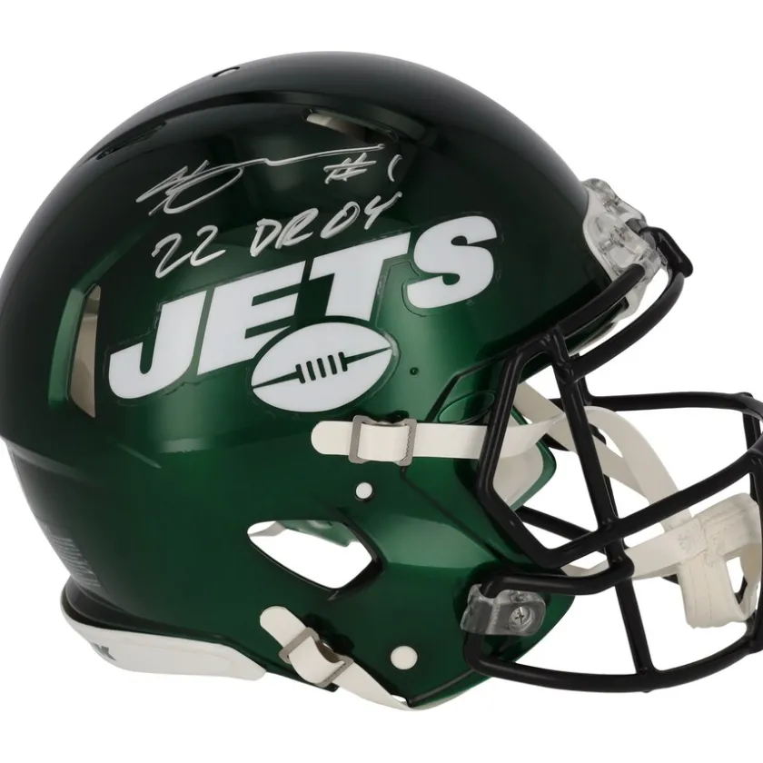 Autographed Items|Helmets^New York Jets Ahmad Sauce Gardner Autographed Riddell Speed Authentic Helmet With "22 DROY" Inscription