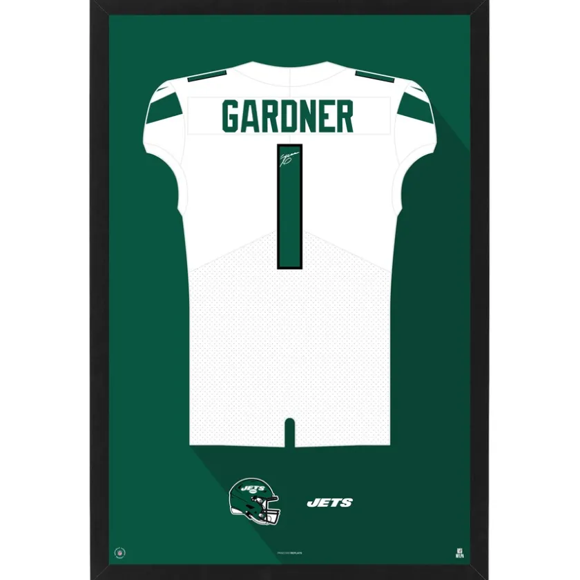 Wall Art|Wall Art^New York Jets Ahmad Sauce Gardner Away Jersey Framed Art Print