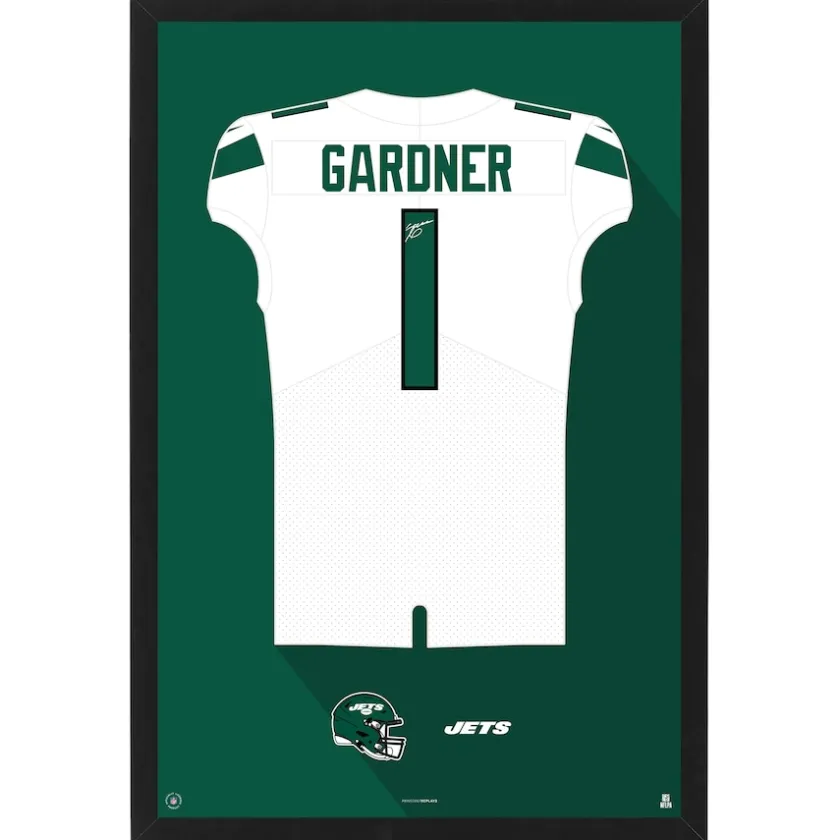 Wall Art|Wall Art^New York Jets Ahmad Sauce Gardner Away Jersey Framed Art Print