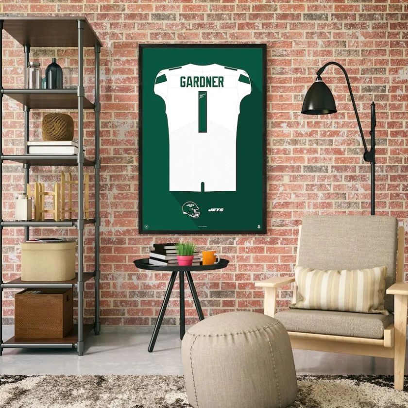 Wall Art|Wall Art^New York Jets Ahmad Sauce Gardner Away Jersey Framed Art Print