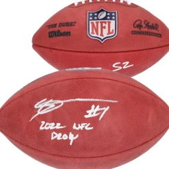 Autographed Items|Footballs^New York Jets Ahmad Sauce Gardner Autographed Wilson Duke Full Color Football With "2022 NFL DROY" Inscription