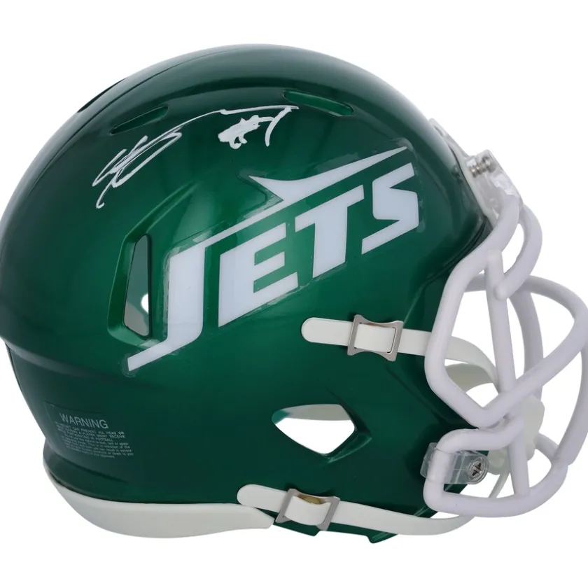 Autographed Items|Helmets^New York Jets Ahmad Sauce Gardner Autographed 2023 Alternate Tribute Speed Mini Helmet