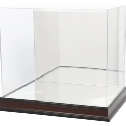 Display Cases^New York Jets Antique Mahogany Helmet Display Case With Mirror Back
