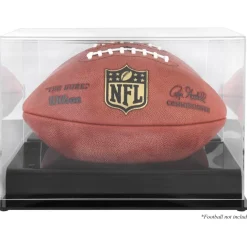 Display Cases^New York Jets Black Base Acrylic Football Display Case With Mirror Back