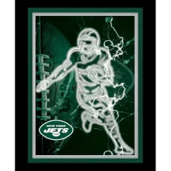 Game Room^New York Jets Black 12'' X 16'' Framed Neon Player Print