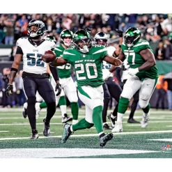Photos|Prints & Artwork^New York Jets Breece Hall Unsigned Game Winning TD Vs. Eagles Photograph