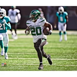 Photos|Prints & Artwork^New York Jets Breece Hall Unsigned Runs The Ball Down Field Photograph