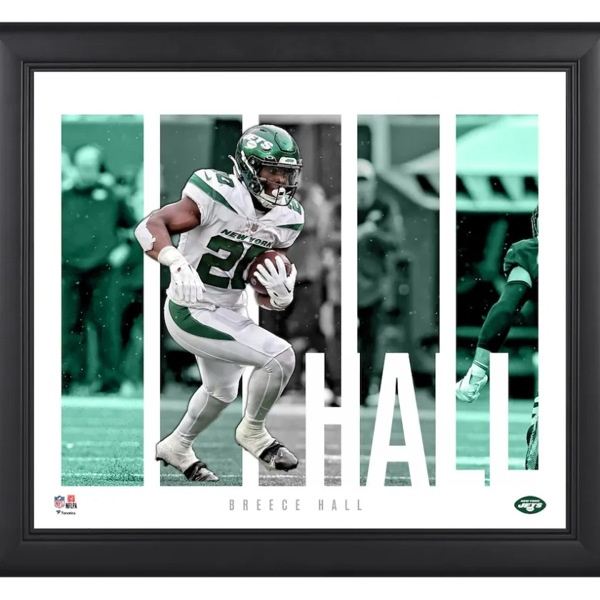 Photos|Prints & Artwork^New York Jets Breece Hall Framed 15" X 17" Player Panel Collage