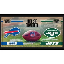 Wall Art|Photos^New York Jets Buffalo Bills Vs. Framed 10" X 20" House Divided Football Collage