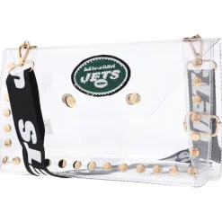 Purses^New York Jets Cuce Crystal Clear Envelope Crossbody Bag