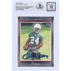 Trading Cards^New York Jets Darrelle Revis Autographed 2007 Bowman #199 Beckett Fanatics Witnessed Authenticated 10 Rookie Card