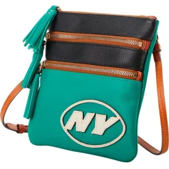 Purses^New York Jets Dooney & Bourke Infield Triple Zip Crossbody Purse