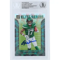 Trading Cards^New York Jets Garrett Wilson Autographed 2022 Panini Donruss Elite Series Rookies #ESR-6 Beckett Fanatics Witnessed Authenticated Rookie Card