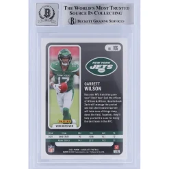 Trading Cards^New York Jets Garrett Wilson Autographed 2022 Panini Absolute #106 Beckett Fanatics Witnessed Authenticated 10 Rookie Card With