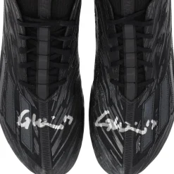 Autographed Items|Cleats & Shoes^New York Jets Garrett Wilson Autographed Game-Used Black Adidas Cleats From The 2023 NFL Season