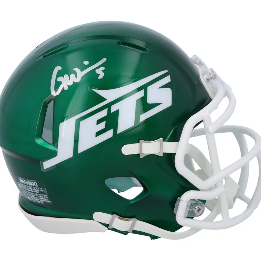 Autographed Items|Helmets^New York Jets Garrett Wilson Autographed 2024 Ridell Speed Mini Helmet