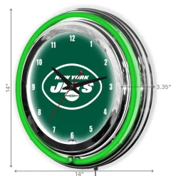 Clocks^New York Jets Imperial 14'' Neon Clock