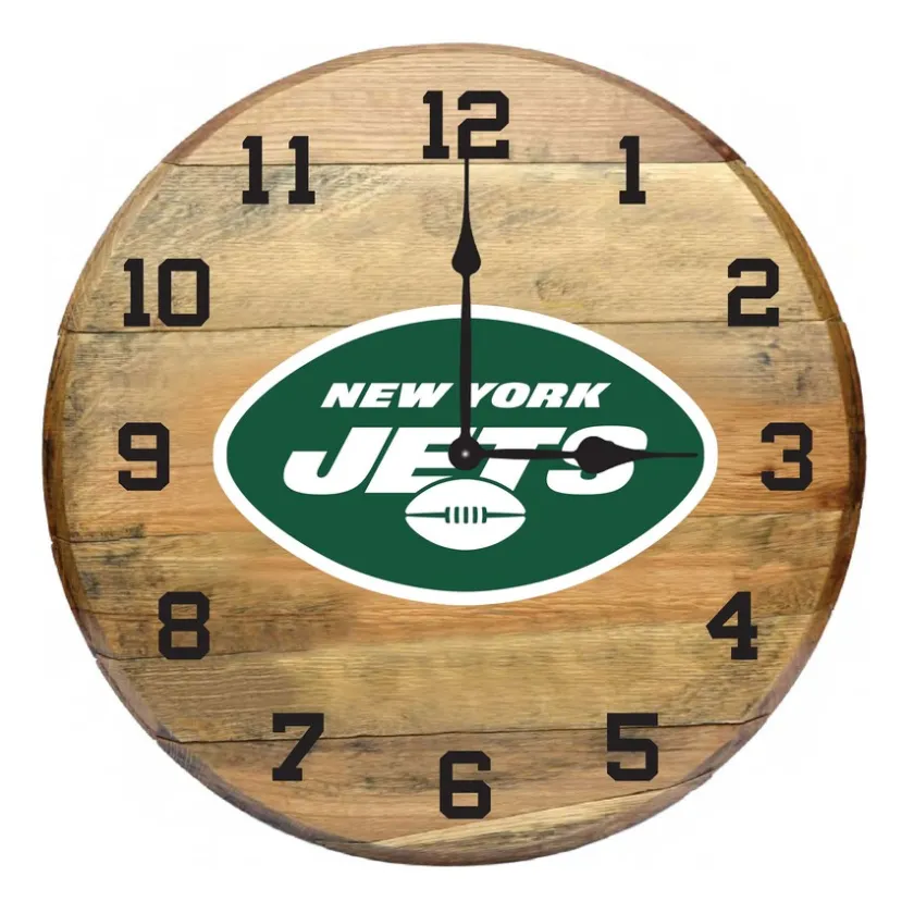 Clocks^New York Jets Imperial Oak Barrel Clock