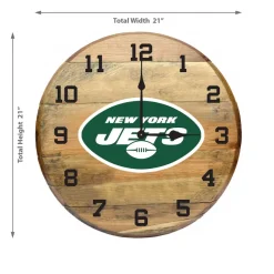 Clocks^New York Jets Imperial Oak Barrel Clock