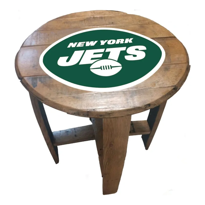 Furniture^New York Jets Imperial Oak Barrel Table