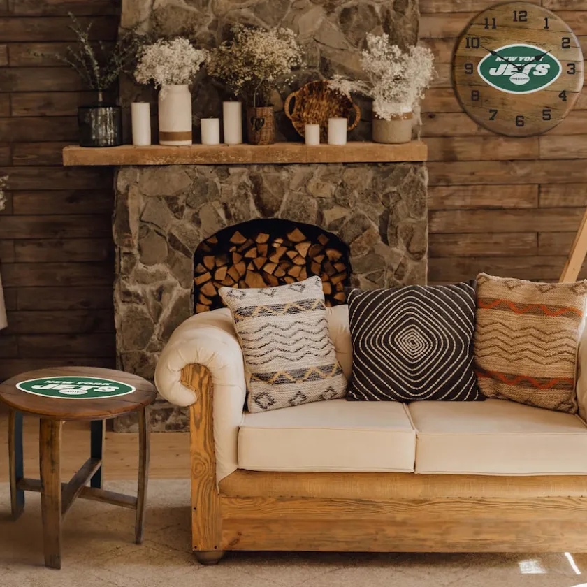 Furniture^New York Jets Imperial Oak Barrel Table