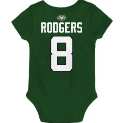 Rompers^New York Jets Infant Aaron Rodgers Green Mainliner Player Name & Number Bodysuit