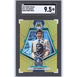 Trading Cards^New York Jets Joe Namath 2023 Panini Mosaic Honeycomb Case Hit #272 SGC Authenticated 9.5 Card