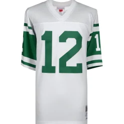 Autographed Items|Collectible Jerseys^New York Jets Joe Namath Autographed White Mitchell & Ness Replica Jersey