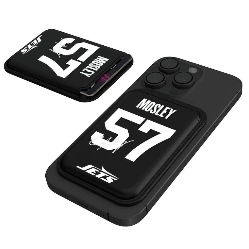Checkbooks-Wallets^New York Jets Keyscaper C.J. Mosley Black Magnetic Credit Card Wallet