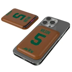 Checkbooks-Wallets^New York Jets Keyscaper Garrett Wilson Brown Magnetic Credit Card Wallet