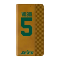 Phone Cases|Electronics^New York Jets Keyscaper Garrett Wilson Brown Folio IPhone Case