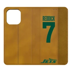 Phone Cases|Electronics^New York Jets Keyscaper Haason Reddick Brown Folio IPhone Case