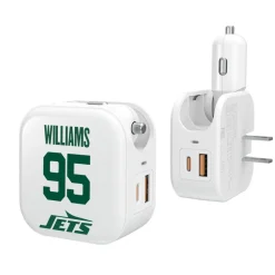 Phone Cases|Electronics^New York Jets Keyscaper Quinnen Williams Ready 2-in-1 USB Charger