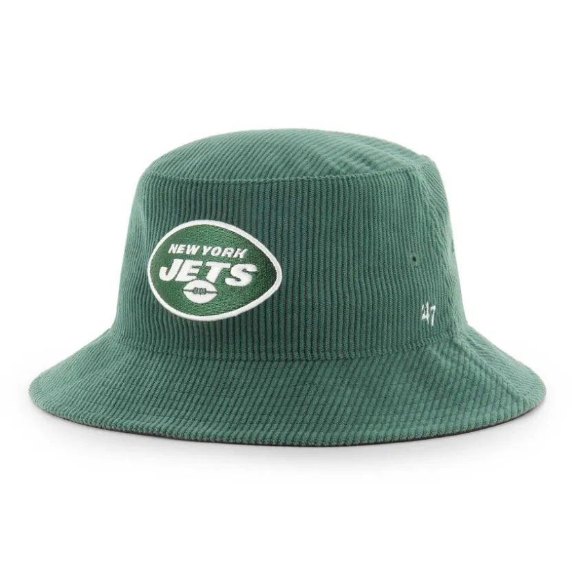 Bucket^New York Jets Men's '47 Green Thick Cord Bucket Hat