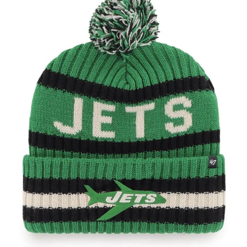 Hats|Men^New York Jets Men's '47 Kelly Green Legacy Bering Cuffed Knit Hat With Pom