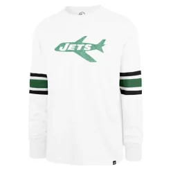 Long Sleeved^New York Jets Men's '47 White Gridiron Throwback Premier Brex Long Sleeve T-Shirt