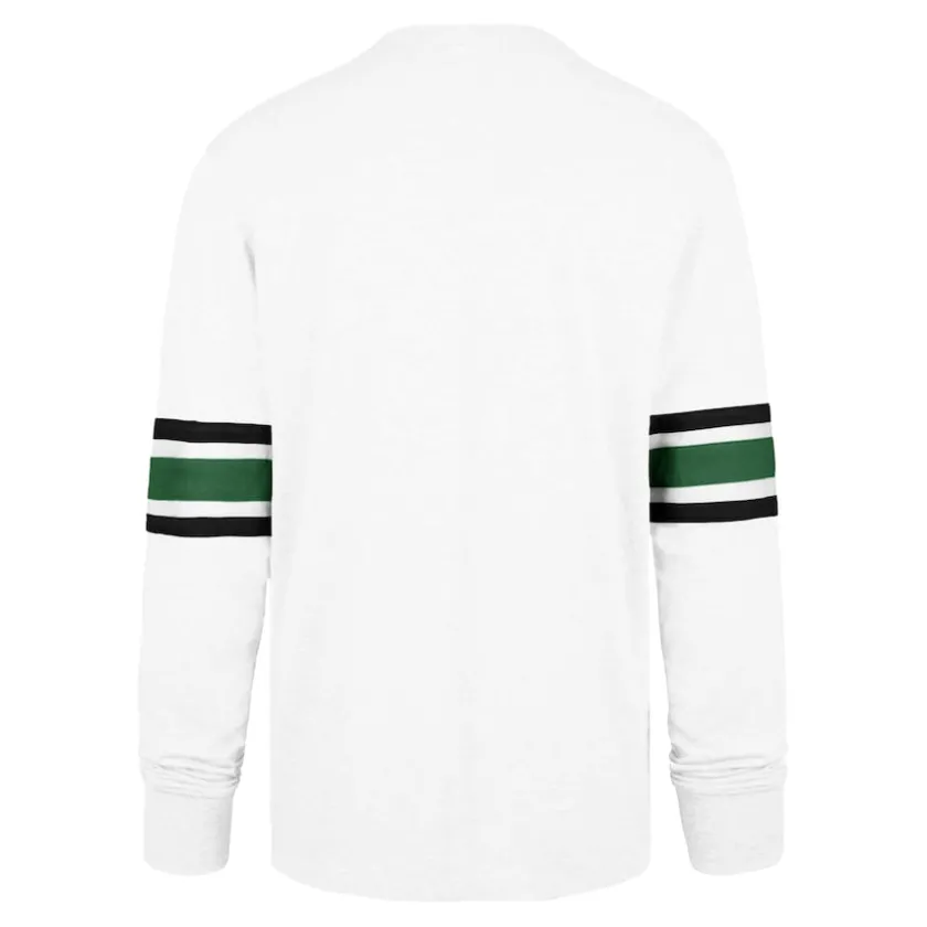 Long Sleeved^New York Jets Men's '47 White Gridiron Throwback Premier Brex Long Sleeve T-Shirt