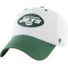 Hats|Men^New York Jets Men's '47 White/Green Double Header Diamond Clean Up Adjustable Hat