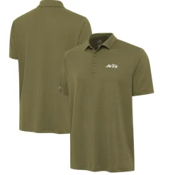 Polos^New York Jets Men's Antigua Olive Reprocess Polo