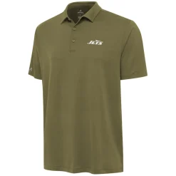 Polos^New York Jets Men's Antigua Olive Reprocess Polo