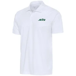 Polos|Big & Tall^New York Jets Men's Antigua White Big & Tall Tribute Polo